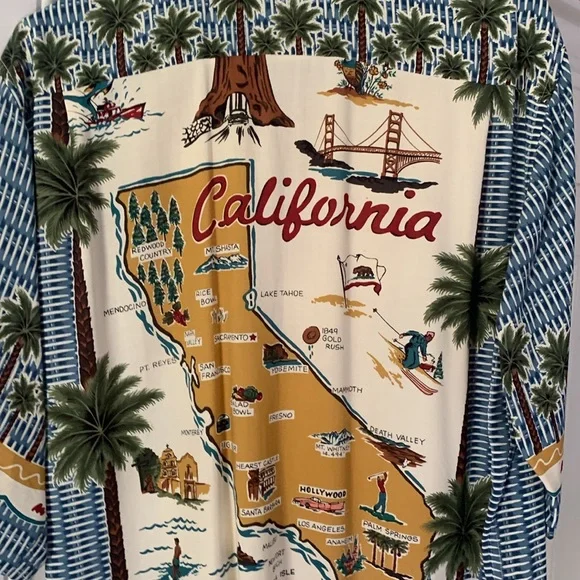 Reyn Spooner shirt California map mens size M - Picture 5 of 8